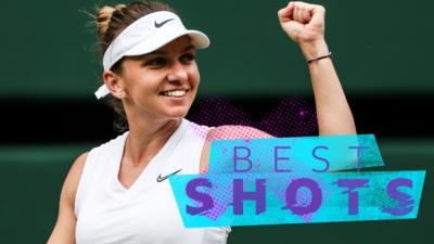 Best shots as Halep beats Svitolina to reach first Wimbledon final