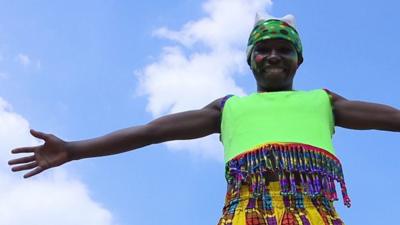 Zambian acrobat Charles Wulumu