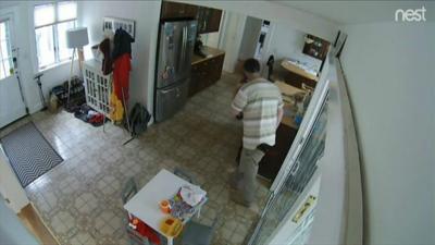 Suspect in family kitchen