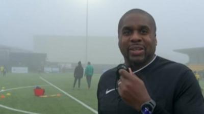 Vance Warner blows his whistle during a grassroots match