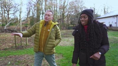 chris-packham-and-shanequa-walk-around-his-garden