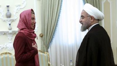 Federica Mogherini and President Hassan Rouhani