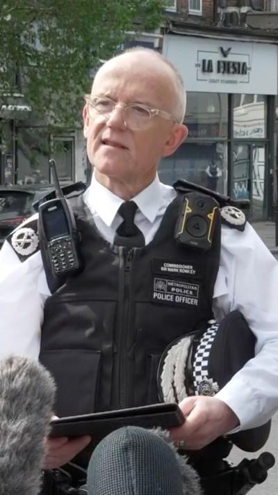 Met Police Chief, Mark Rowley, speaking