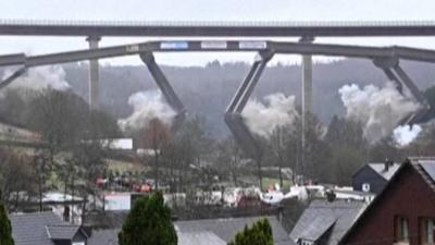 Moment bridge is blown up