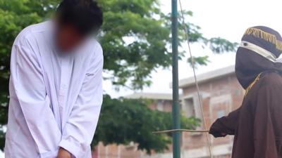 A gay couple have been publicly caned 83 times in the conservative Indonesian province of Aceh.