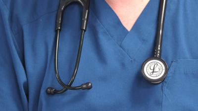 Photo of a doctor at the Royal Liverpool University Hospital, August 2014