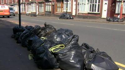 Piles of rubbish in Birmingham