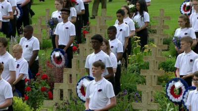 Kids at the Somme memorial