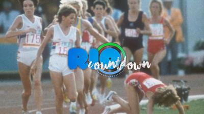 Mary Decker (right) and Zola Budd