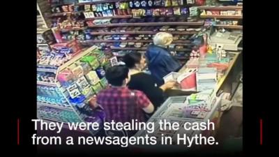 Two people stealing money