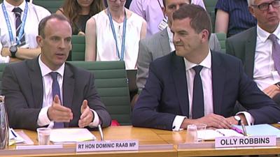 Dominic Raab and Olly Robbins