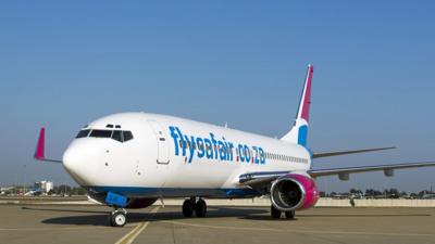 A FlySafair Boeing 737-800 on the tarmac