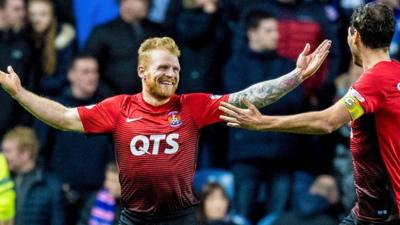 Chris Burke celebrates his goal for Kilmarnock