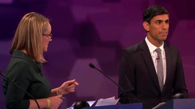 Labour's Rebecca Long-Bailey and Conservative Rishi Sunak argue over their spending promises.