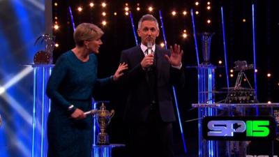 Gary Lineker cuts hand on SPOTY trophy