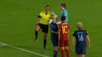 Spain baffled as ref changes penalty decision