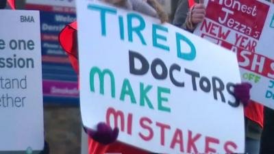 Banner saying 'Tired doctors make mistakes'