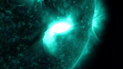 Solar flares on the surface of the Sun