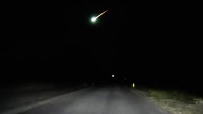 Fireball captured on police dashcam