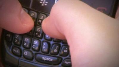 Text message being typed on phone