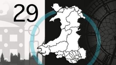 A map with the proposed new parliamentary boundaries in Wales