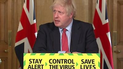 Boris Johnson at press briefing