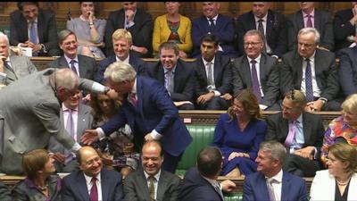 Peter Bottomley drags John Bercow from the benches