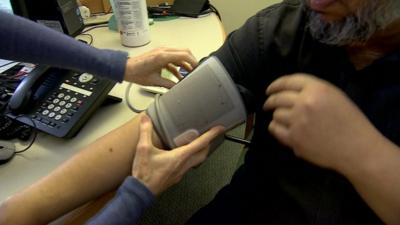 Patient blood pressure testing