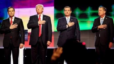 Marco Rubio, Donald Trump, Ted Cruz and John Kasich