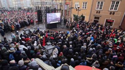 The mayor of Gdansk was fatally stabbed at a charity event last Sunday.