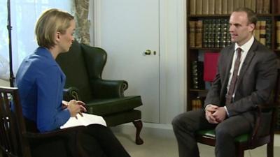 Laura Kuenssberg with Dominic Raab