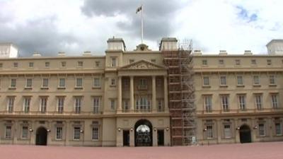 Scaffolding on Buckingham Palace