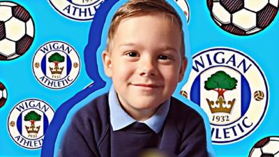 Six-year-old Jacob has raised over £500 for his team Wigan Athletic.