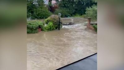 Flooded street in Essex