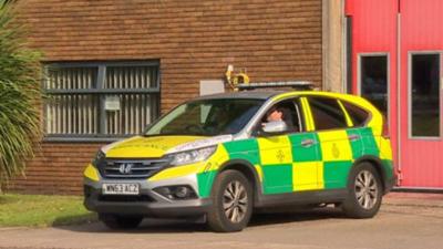 Geoff Lane in paramedic vehicle