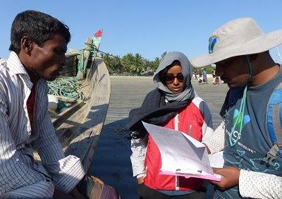 Experts work with local people who fish the waters