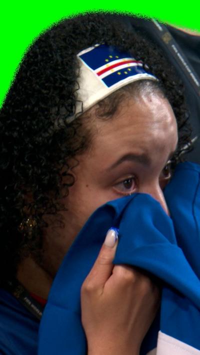 Cape Verde fan cries with joy