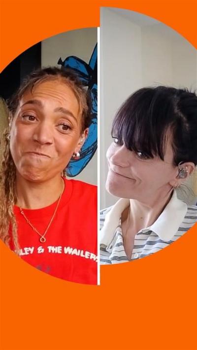 Composite image of Miquita Oliver and Lily Allen, both looking emotional
