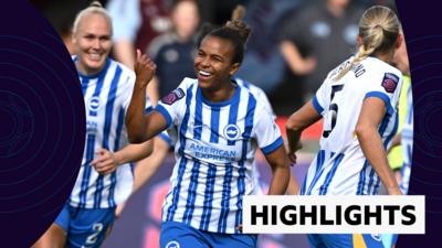 Brighton's Nikita Parris celebrates her goal against Aston Villa