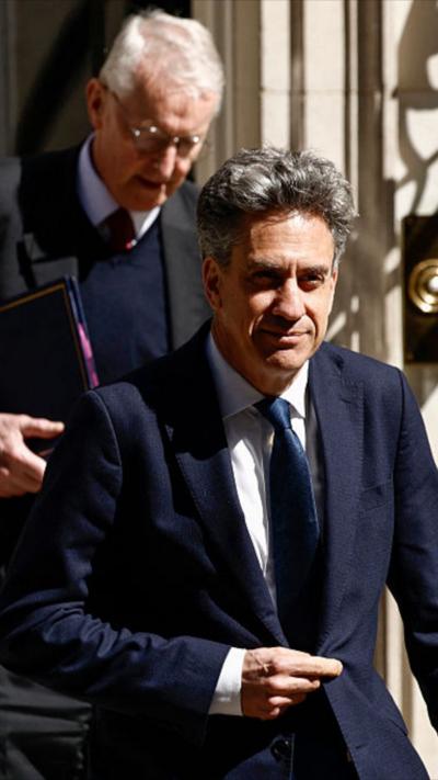 Ed Miliband leaving Downing Street