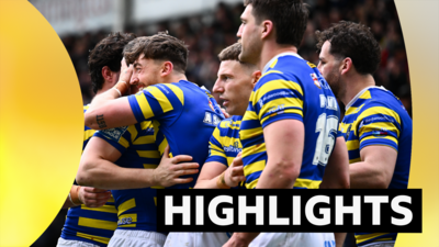 Matty Ashton of Warrington celebrating his try