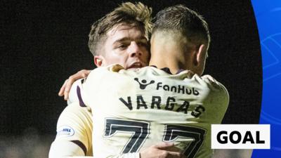 Hearts players celebrating