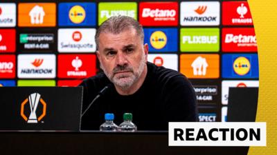 Ange Postecoglou talks to the media