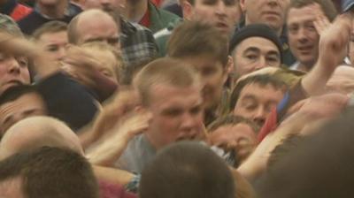 Shrovetide football fans.