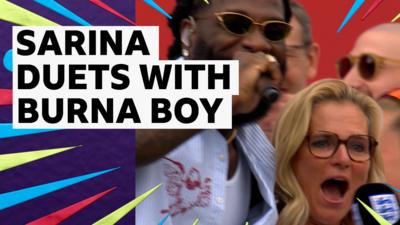 Sarina Wiegman and Burna Boy 