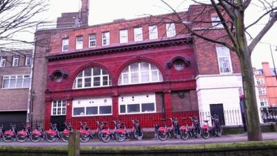 former Brompton Road tube station in London