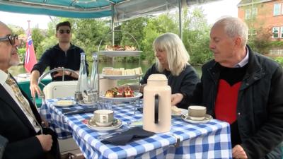 Tea party on a boat