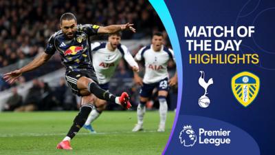 Leeds United's Dominic Calvert-Lewin scores against Tottenham