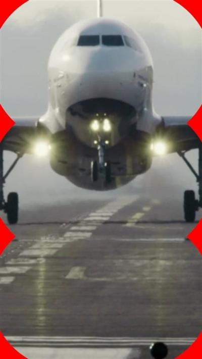 Close-up of plane on runway