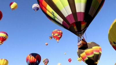 Hot air balloons in the sky